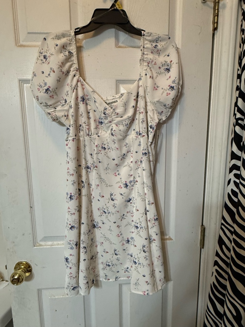 No Boundaries Cream Floral Ruched Bodice Dress